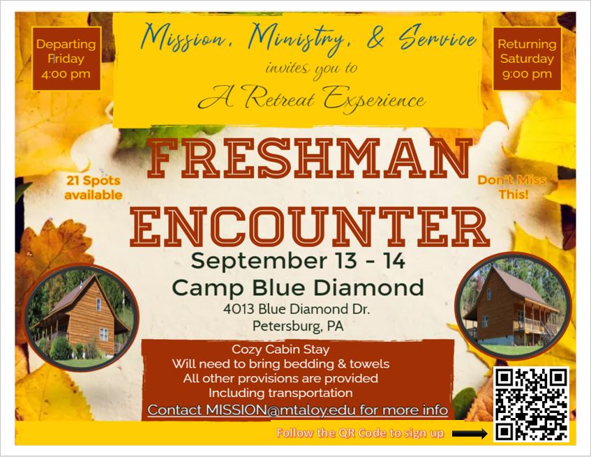 Join Us for the Freshman Encounter September 13-14