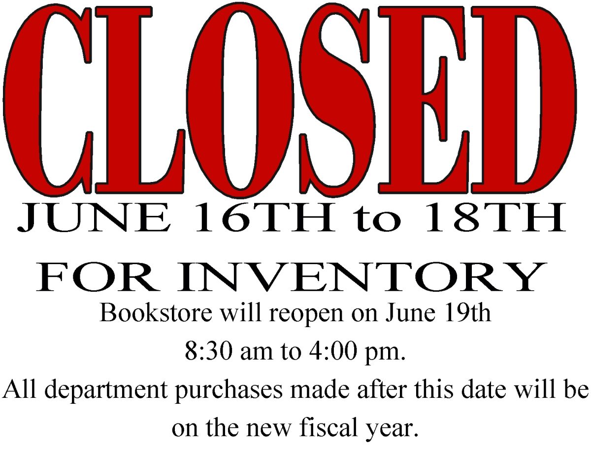 Bookstore - Closed for Inventory