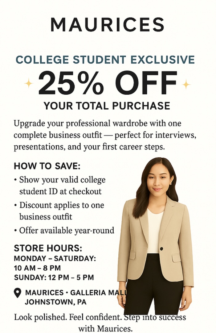 Student Discount on Professional Wear!